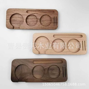 Tabla de almacenamiento de madera para tamper de café, diseño minimalista de haya, bandeja para portafiltro de cafetera - Product Image 3