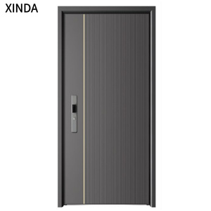 Porte d'entrée double style français Skyland en bois avec pivot en fer forgé et matériau en fibre de verre et acier - Product Image 4