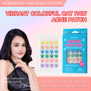 แผ่นแปะสิว KORMESIC Private Label OEM 24 ชิ้น แผ่นแปะสิวรูปอุ้งเท้าแมวหลากสี ช่วยปลอบประโลมผิว ลดรอยสิว ให้ผิวกระจ่างใส - Product Image 2