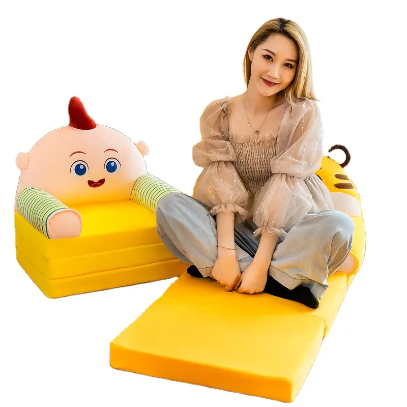 ของเล่นนุ่มหมอนสัตว์ตุ๊กตาขนาดใหญ่ของเล่นตุ๊กตาพับโซฟาที่นั่งเสือสบายHappy Bunnyของขวัญวันเกิดสําหรับเด็ก