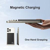 TKT Ultra Mince 5000mAh En Alliage D'aluminium Chargeur Portable Sans Fil 20W PD Magnétique Charge Rapide USB Power Bank pour iPhone Portable