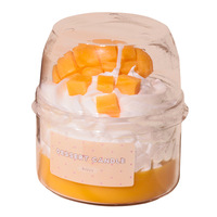 Kreative Mini-Glas-Duftkerze in Form von Fruchtcreme-Dessert, Aromatherapie-Kerze für die Heimdekoration, als Geschenk geeignet.