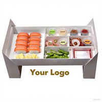 Boîte en carton personnalisée avec logo pour plateau de brunch, fenêtre, pelliculage mat, papier kraft recyclable, pour sushi et lait, gaufrage gratuit