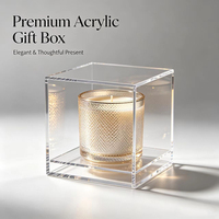 Boîte de rangement pour bijoux en acrylique carrée, épaisse, durable, polie, de haute qualité, anti-poussière et transparente, boîte cadeau en acrylique