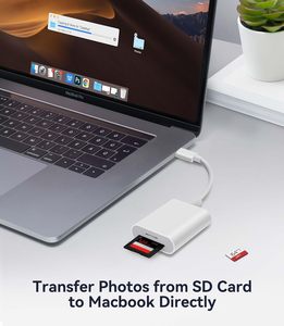 <span class=keywords><strong>Adaptateur</strong></span> de lecteur de carte SD USB C, double fente USB-C/type C, haute vitesse, compatible avec les ordinateurs portables, lecteur de carte mémoire ignifuge, Plug & Play - Product Image 4