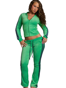 BR6072 Set Due Pezzi da Donna alla Moda in Velluto Tedesco con Pantaloni Lunghi a Zampa con Coulisse <span class=keywords><strong>Laterale</strong></span> e Colletto con Fiocco - Product Image 4