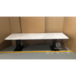 Good Quality Unique White Marble Top Black Wood Base Dinning Room Desk <b>Table</b> Rectangle <b>Dining</b> <b>Table</b> Set Rectangle <b>Table</b> - Product Image 1