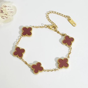 Pulsera de Trébol de la Suerte Clásica de Doble Cara de Alta Calidad, Chapada en Oro de 18K, Joyería al por Mayor de Fábrica, Estilo <span class=keywords><strong>Van</strong></span> <span class=keywords><strong>Cleef</strong></span> - Product Image 4