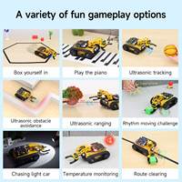 Yahboom BBC Microbit V2 Lastbit, Coche Robótico con Brazo Robótico de 3 Grados de Libertad, Compatible con MakeCode, Programación Gráfica y MicroPython