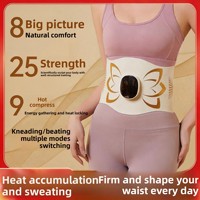 Ceinture de massage abdominale multifonctionnelle à micro-courant et thermothérapie, masseur électrique EMS à impulsions, rechargeable par USB
