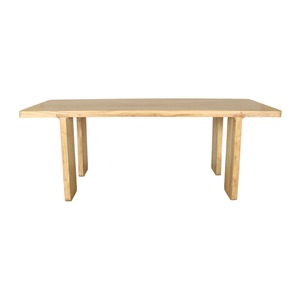 Table à manger en bois de luxe au design minimaliste pour 4 à 6 personnes, mobilier en bois naturel durable avec finition lisse - Product Image 1