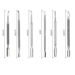 Outil de nail art multifonctionnel à double tête personnalisé dissolvant en acier inoxydable peau morte poussoir de nail art dissolvant de gel de vernis à ongles - Product Image 4