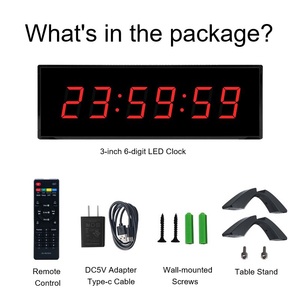 YIZHI Horloge numérique LED multifonction <span class=keywords><strong>de</strong></span> <span class=keywords><strong>3</strong></span> pouces avec télécommande, <span class=keywords><strong>chronomètre</strong></span> électronique à branchement direct pour la maison, la salle <span class=keywords><strong>de</strong></span> sport, le bureau - Product Image 6