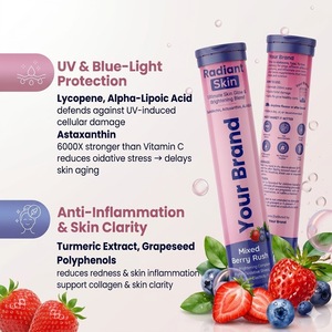Comprimés effervescents de glutathion avec astaxanthine et acide hyaluronique – Formule avancée pour éclaircir et hydrater la peau - Product Image 4