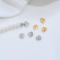 Anneau de connexion à extrémité fermée en cuivre plaqué or 14K, motif feuille de graminée en forme de nuage, fil dissimulé, fait main, pour bracelet et collier DIY