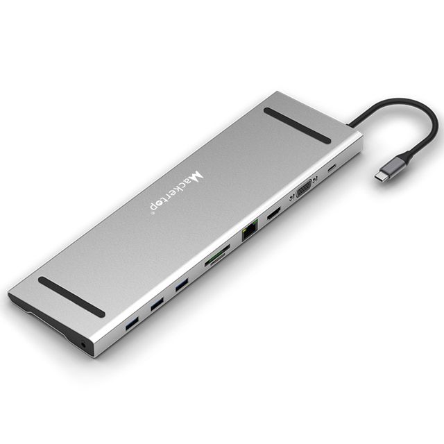 High Quality 10-in-1 Multi VGA RJ45 USB 3.0 Adapter USB-C Charging Hub Laptop Docking Station for MacBook