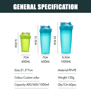 Botellas de Plástico para Batidos de Proteínas, Libres de BPA, Ecológicas, con Logotipo Personalizado, Delgadas, Lisas, para Gimnasio, con Toalla con Logotipo - Product Image 4