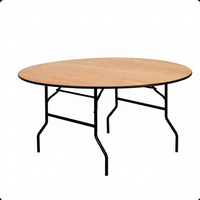 Table de tréteau de mariage en contreplaqué de location ronde de 122cm de 18mm