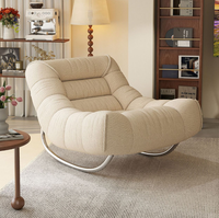 Italienischer Stil Moderner Echtleder-Loungesessel Hochwertiger Gepolsterter Einzelsitzer-Sofa für Villa-Apartment-Möbel