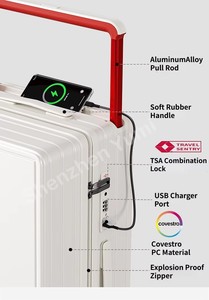 Maleta de Viaje Rígida y Duradera de Gran Capacidad con Diseño Simple, Ruedas Suaves, <span class=keywords><strong>Equipaje</strong></span> de Mano <span class=keywords><strong>para</strong></span> Avión con Cargador USB - Product Image 4