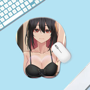 Ergonomik <span class=keywords><strong>3D</strong></span> <span class=keywords><strong>Anime</strong></span> fare altlığı bilek istirahat ile büyük boy yumuşak kalça silikon PC Gamer için seksi göğüs tasarımı - Product Image 6