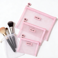 Trousse de Voyage Personnalisée avec Logo, Pochette de Maquillage, Étui Cosmétique en Maille pour Soins de la Peau