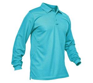 DFT01 Vente en gros en stock, expédition rapide, chemises polo longues bleu ciel, chemises tactiques à manches longues, multicolores bleu, vert, rouge, marine - Product Image 6