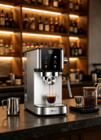Machine à café expresso Anbolife Factory 20 bars avec buse vapeur, écran numérique, chauffage thermobloc, Cafetera De Expreso OEM ODM