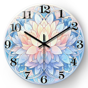 Horloge <span class=keywords><strong>murale</strong></span> à quartz Lotus Art transfrontalier moderne de 12 pouces 30cm silencieuse pour salon affichage en verre à face unique - Product Image 6