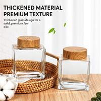 Bocal alimentaire en verre de forme carrée avec couvercle à vis hermétique, 180-750 ml, pot en verre transparent pour produits secs de cuisine et emballage de détail