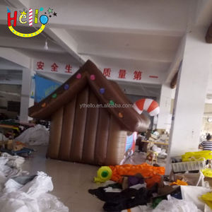 Thiết Kế Mới Inflatable Khổng Lồ Giáng Sinh Cottage Santa Claus Nhà Inflatable - Product Image 3