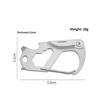 Couteau multifonctionnel en acier inoxydable Six-en-un carte de clé à outil extérieur petit couteau à outil pour une utilisation en extérieur