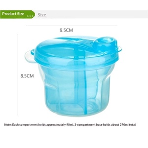 กล่องเก็บนมผงแบบพกพาสำหรับเด็ก วัสดุ PP แบบหมุนได้สามช่อง ปิดผนึกหลายชั้น พร้อมใบรับรอง CPC - Product Image 2