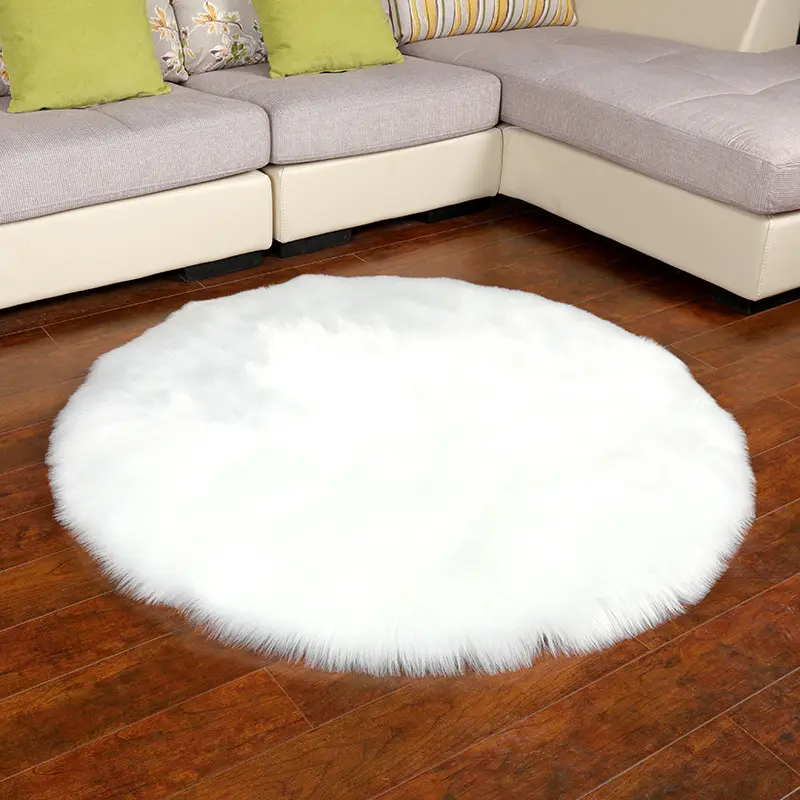 Tout nouveau tapis rond en peluche tapis de chambre tapis de lit tapis moelleux tabouret d'habillage coussin rond baie vitrée tapis personnalisation