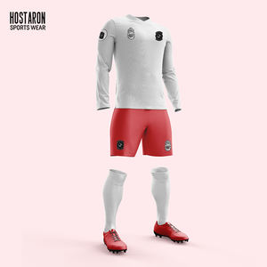 HOSTARON Camiseta de Fútbol Personalizada por Sublimación, 100% Poliéster, Retro, de Secado Rápido, Manga Larga, Uniforme de Entrenamiento para Adultos - Product Image 1