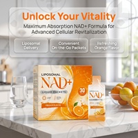 Approvisionnement en gros OEM/ODM : Sachets individuels de NAD+ liposomal liquide pour la santé cellulaire, produit de beauté et supplément cutané