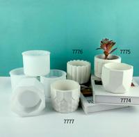 Vente en gros de moules pour pots de fleurs en silicone 3D jardinières pour cristal de ciment résine époxy grand moule pour cylindre en ciment pour béton de silicium