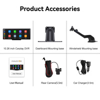 Nouvelle conception, écran intelligent portable 10,26 pouces, caméra 4K, système audio radio MP5, adapté à tous les types de véhicules