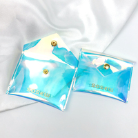 SoSew taille personnalisée bracelet boucles d'oreilles emballage cadeau bouton pression sac holographique bijoux laser transparent pvc pochette