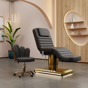 Camilla de Masaje Eléctrica Curva de Cuero Personalizada para Salón de Belleza, Cama de Tratamiento Facial y de Pestañas con 3 Motores - Product Image 1