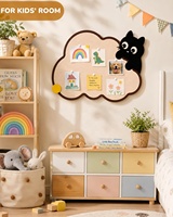Tableau d'affichage mural en feutre en forme de nuage de chat mignon, tableau de messages, présentoir photo, tableau à épingles pour la décoration de la maison, du bureau ou de la salle de classe