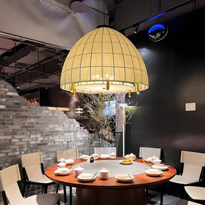 โคมไฟระย้าสไตล์จีนทรงกลม E27 LED สำหรับร้านอาหาร โรงแรม ห้องส่วนตัว ดีไซน์ป้องกันแสงสะท้อน - Product Image 4