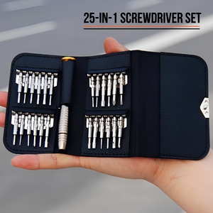 Juego de destornilladores de precisión 25 en 1, kit de herramientas de reparación de teléfonos de acero al cromo vanadio con estuche de cuero para teléfonos móviles - Product Image 4