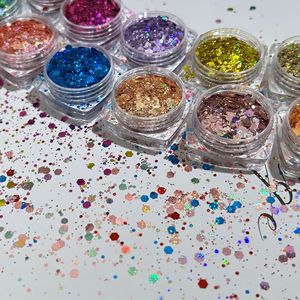 Poudre à ongles pailletée effet caméléon, qualité cosmétique, mélange de couleurs changeantes, pour manucure de Noël, décoration d'ongles en salon, poussière décorative - Product Image 2