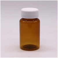 Bouteille de recyclage d'emballage solide oral en plastique PET de qualité pharmaceutique chinoise de 100ml/cc avec bouchon brillant PS et joints pour tablette de capsule de pilule