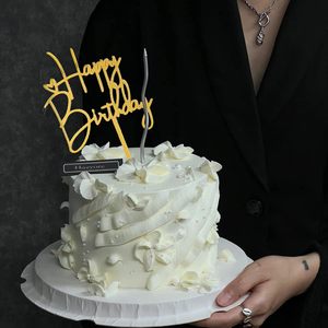 Decorazioni per Torte 'Merri Wish' in Acrilico Dorato, Eleganti Topper Decorativi per Feste di <span class=keywords><strong>Compleanno</strong></span> di Ragazze e Donne - Product Image 1