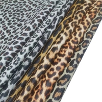 Tissu artificiel floqué personnalisé de 0,8 mm, matière synthétique, imprimé léopard, cuir PU pour sacs, cabas, chaussures
