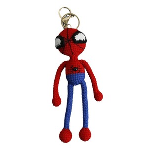 Sợi móc Spider-Man Búp bê mặt dây chuyền sợi dệt kim nhân vật hoạt hình túi Mặt dây chuyền handmade Anime búp bê - Product Image 5