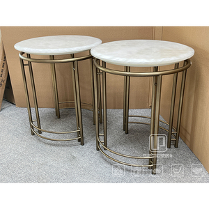 Special Design Quality Luxury Dinning Room Round <b>Chairs</b> Restaurant Gold Metal Leg White Marble Top <b>Chairs</b> Round <b>Chair</b> - Product Image 2
