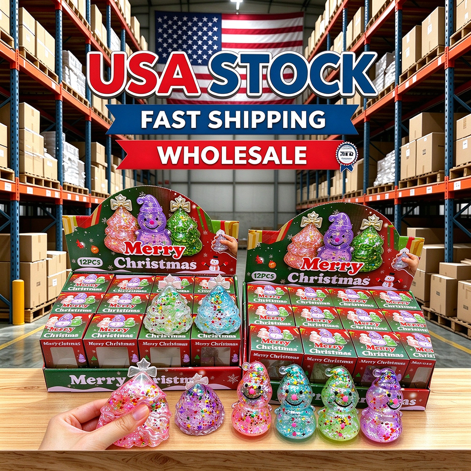USA Warehouse Snowman Christmas Tree Maltose Squishy Glitter Slow ...